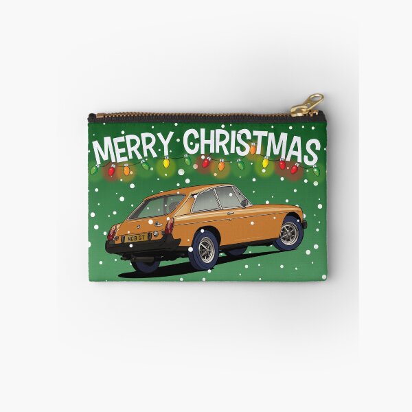 Aperçu de l'œuvre Mustard Harvest Gold MGB GT Coupe Car Christmas Card créée et vendue par Webazoot Industries - Car Art.