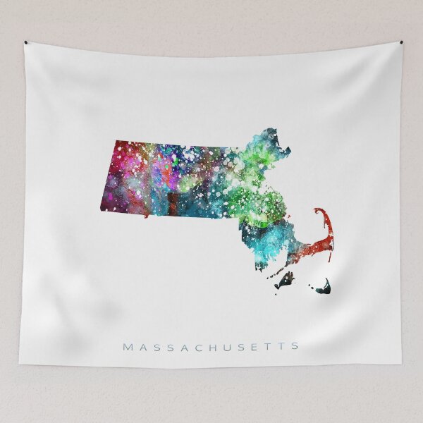 Item preview, Massachusetts Map Watercolor Painting designed and sold by InkistPrints.