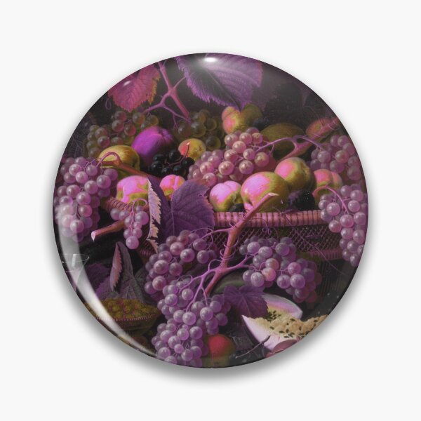 Artikelvorschau, Antikes hyperrealistisches Stillleben-Gemälde von Früchten, die in Rosa und Violett neu eingefärbt wurden entworfen und verkauft von Hybridized.