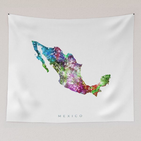 Item preview, Mexico Map Watercolor Painting designed and sold by InkistPrints.