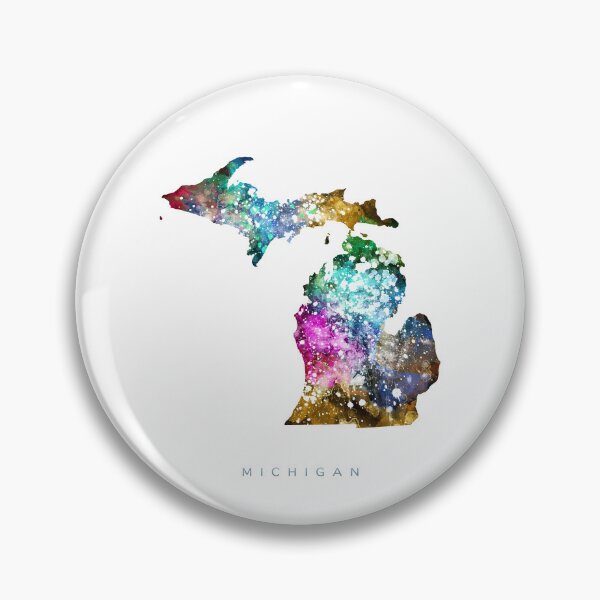 Item preview, Michigan Map Watercolor Painting designed and sold by InkistPrints.
