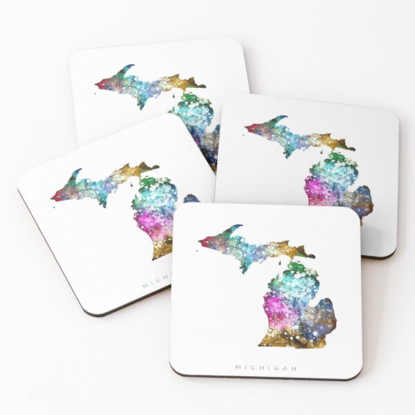 Item preview, Michigan Map Watercolor Painting designed and sold by InkistPrints.