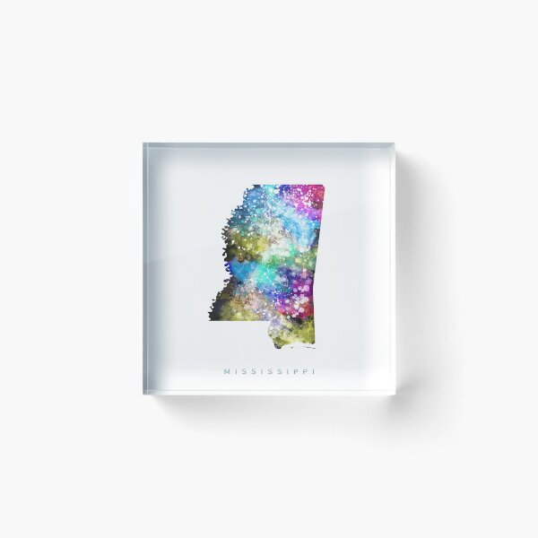 Item preview, Mississippi Map Watercolor Painting designed and sold by InkistPrints.