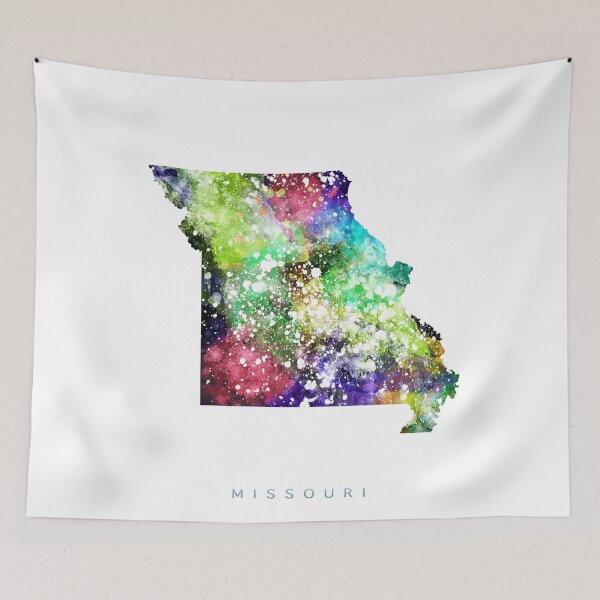 Item preview, Missouri Map Watercolor Painting designed and sold by InkistPrints.