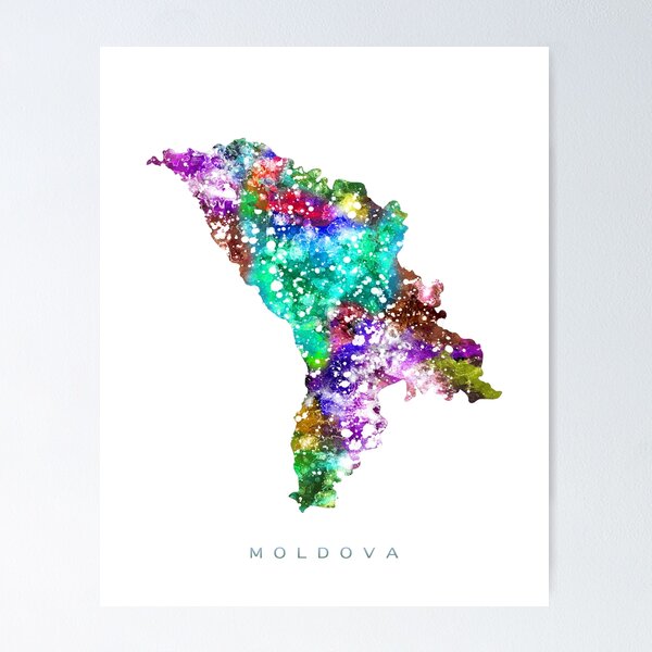 Item preview, Moldova Map Watercolor Painting designed and sold by InkistPrints.