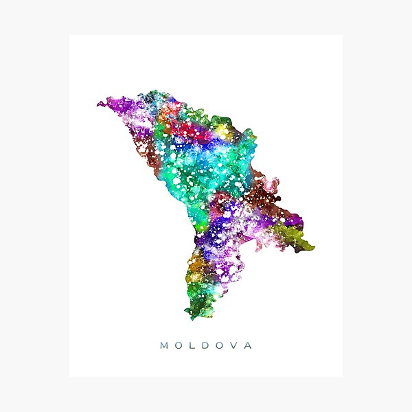 Item preview, Moldova Map Watercolor Painting designed and sold by InkistPrints.
