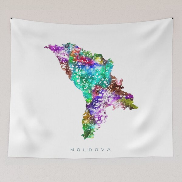 Item preview, Moldova Map Watercolor Painting designed and sold by InkistPrints.