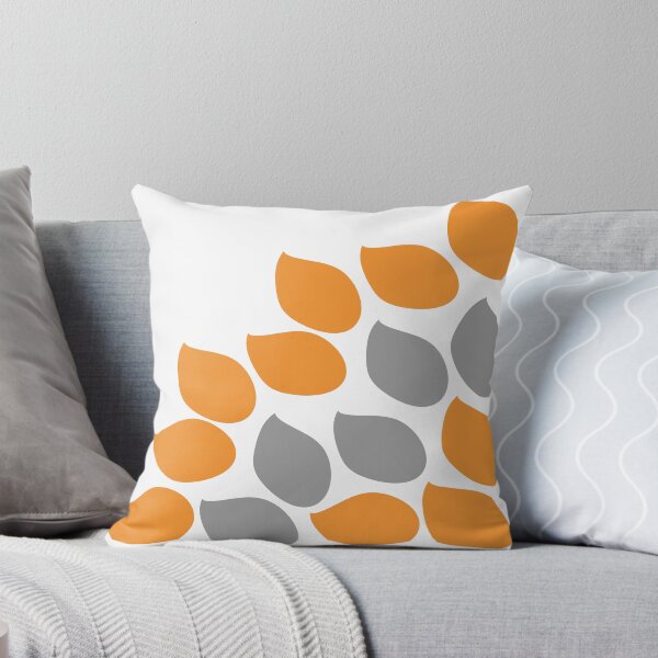 Item preview, Leaf design - Orange soda and Grey designed and sold by textiledesigns.