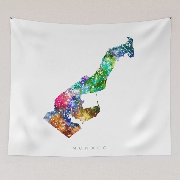 Item preview, Monaco Map Watercolor Painting designed and sold by InkistPrints.