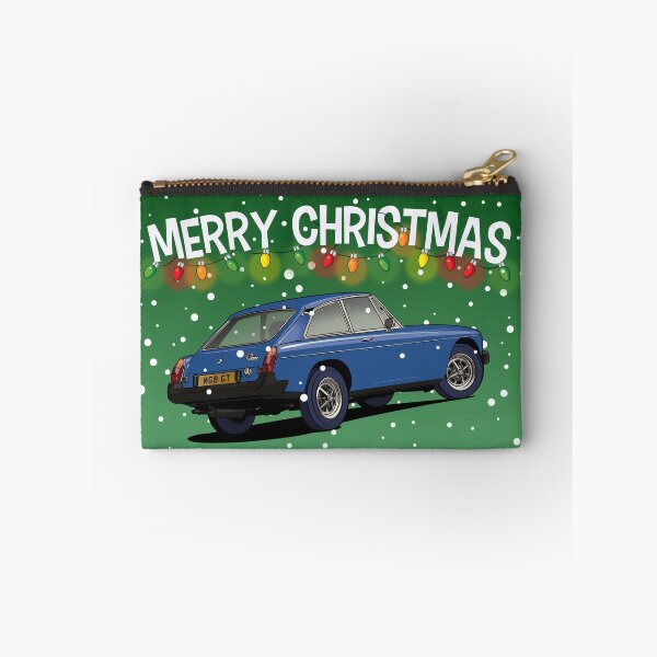 Aperçu de l'œuvre Blue MGB GT Christmas Card créée et vendue par Webazoot Industries - Car Art.