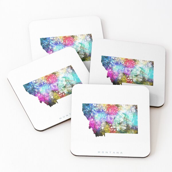 Item preview, Montana Map Watercolor Painting designed and sold by InkistPrints.