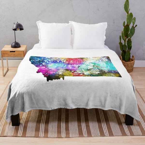 Item preview, Montana Map Watercolor Painting designed and sold by InkistPrints.
