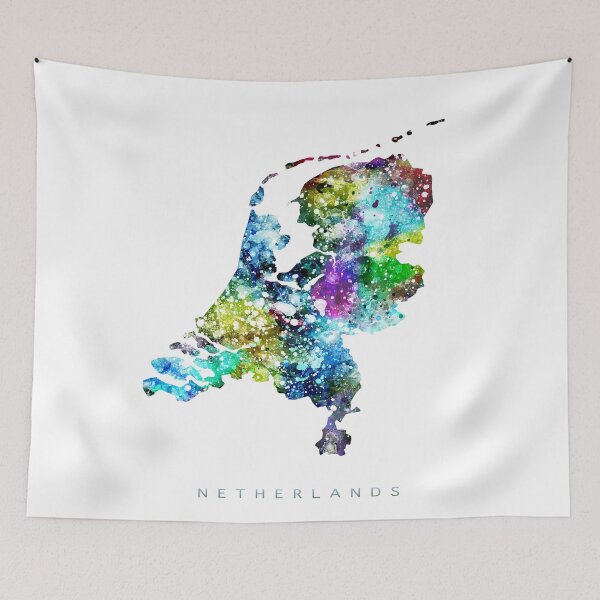 Item preview, Netherlands Map Watercolor Painting designed and sold by InkistPrints.