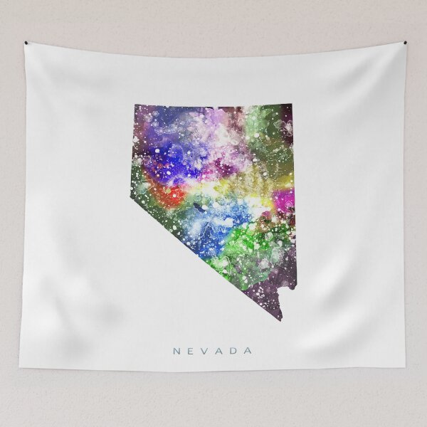 Item preview, Nevada Map Watercolor Painting designed and sold by InkistPrints.