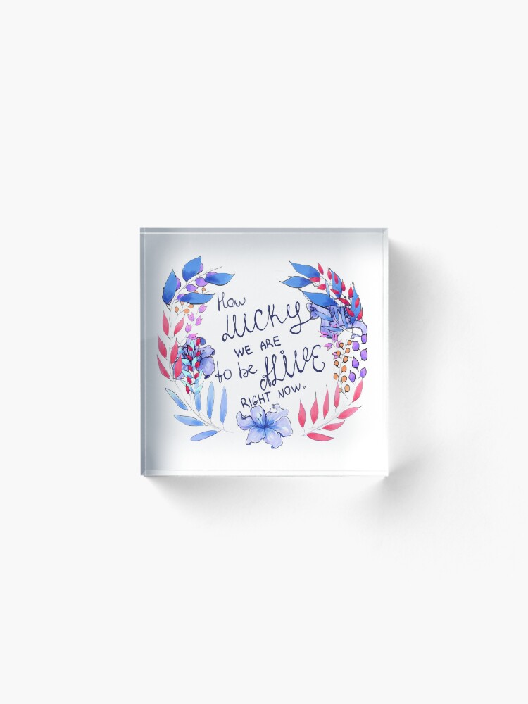 Alternate view of How Lucky We Are Acrylic Block