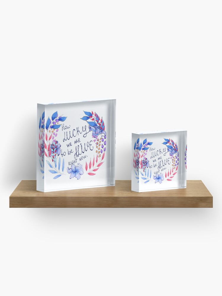 Alternate view of How Lucky We Are Acrylic Block