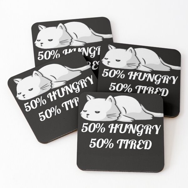 Item preview, Lazy cat 50% HUNGRY 50% tired  designed and sold by mandover.