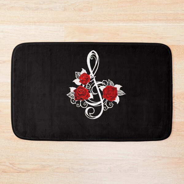 Item preview, Music Note Symbol with Red Rose Flower designed and sold by Rowena Jones.
