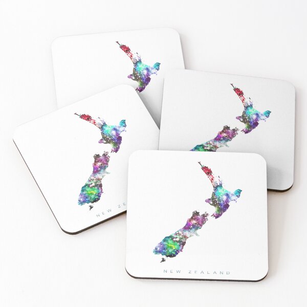 Artikelvorschau, Neuseeland Karte Aquarell Malerei entworfen und verkauft von InkistPrints.