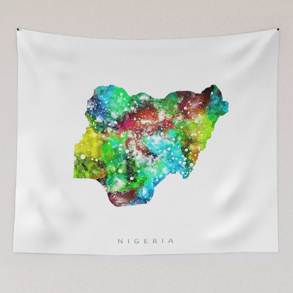 Item preview, Nigeria Map Watercolor Painting designed and sold by InkistPrints.