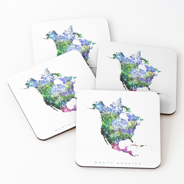 Item preview, North America Map Watercolor Painting designed and sold by InkistPrints.