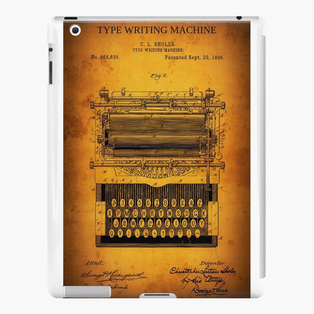 Sholes Type Writing Machine Patent 1896 Spiral Notebook for Sale by Daniel  Hagerman