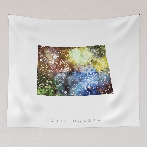 Artikelvorschau, North Dakota Karte Aquarellmalerei entworfen und verkauft von InkistPrints.