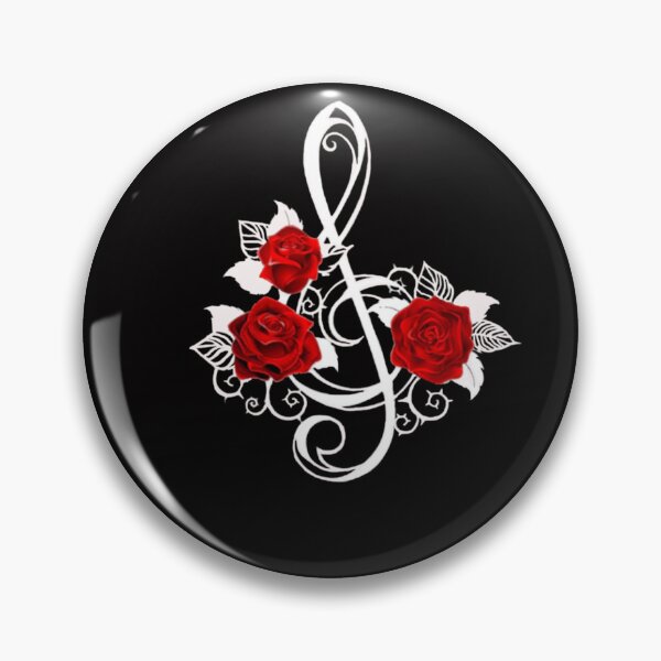 Item preview, Music Note Symbol with Red Rose Flower designed and sold by Rowena Jones.