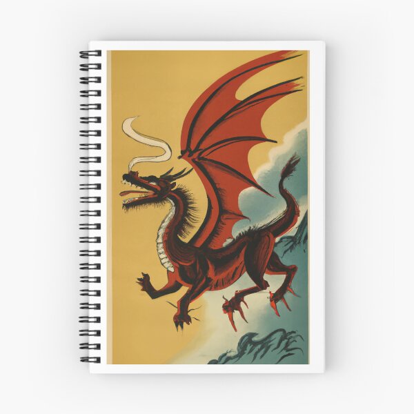 Item preview, Red Dragon Flying Through the Misty Mountain Skies designed and sold by AIgenerations.