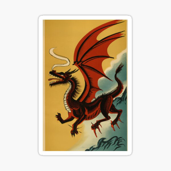 Item preview, Roter Drache fliegt durch den nebligen Berghimmel designed and sold by AIgenerations.