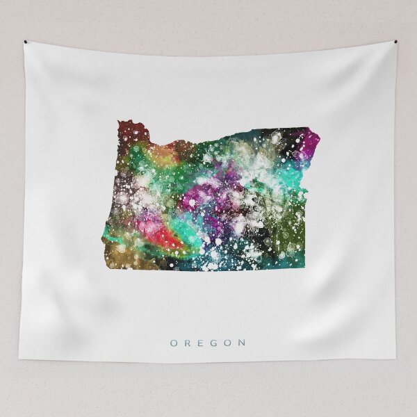 Item preview, Oregon Map Watercolor Painting designed and sold by InkistPrints.