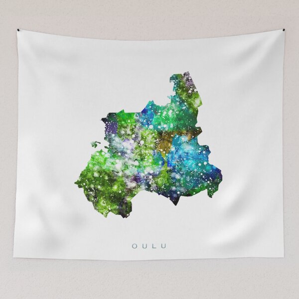 Aperçu de l'œuvre Oulu carte aquarelle peinture créée et vendue par InkistPrints.