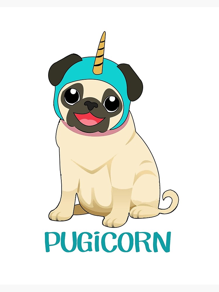 Pug Unicorn Art Board Print for Sale by CreativeStrike