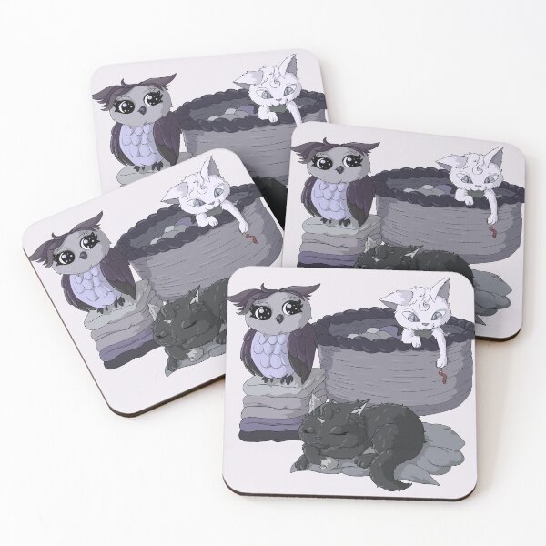 Item preview, Cats and an Owl Laundry Day Black  designed and sold by TheFoxyWolfShop.