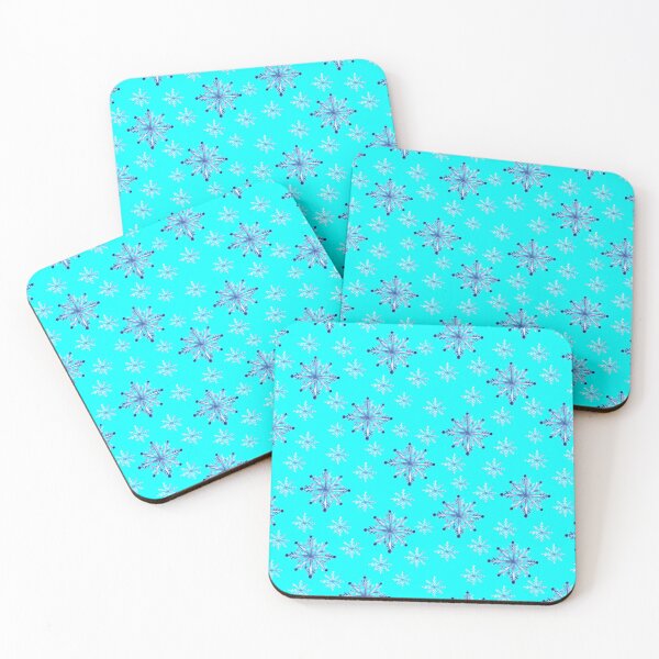 Item preview, Hand painted Snowflakes seamless patern turquoise background patern Christmas patern Cute patern designed and sold by Sunflower-7.