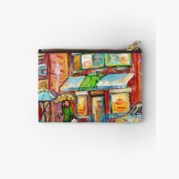 Item preview, MONTREAL RAINY DAY ART CITY SCENE CONVERSATION UNDER THE UMBRELLA designed and sold by Carole  Spandau.