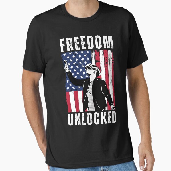 Item preview, Freedom Unlocked VR Gamer America Patriotic Flag Virtual Reality designed and sold by DadJokeDescript.