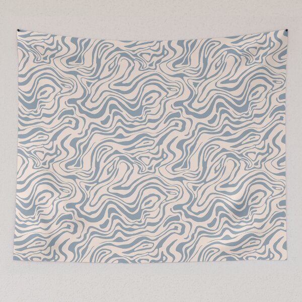 Item preview, Wavy swirl vector seamless pattern. Hand drawn 1970 vector illustration designed and sold by Kizuneko.