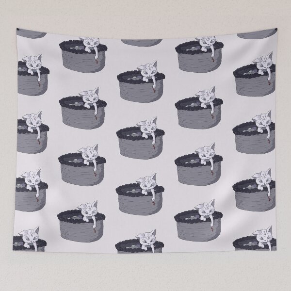 Item preview, White Laundry Cat designed and sold by TheFoxyWolfShop.