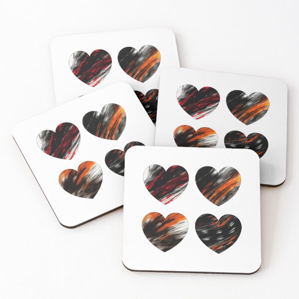 Item preview, Black, White, Orange, and Red Hearts designed and sold by ~.