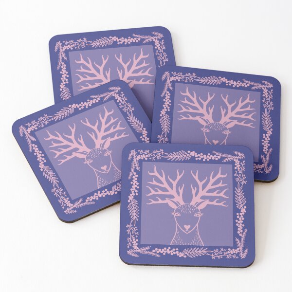 Item preview, Blue Folk Art Deer designed and sold by BloomJoyStudio.