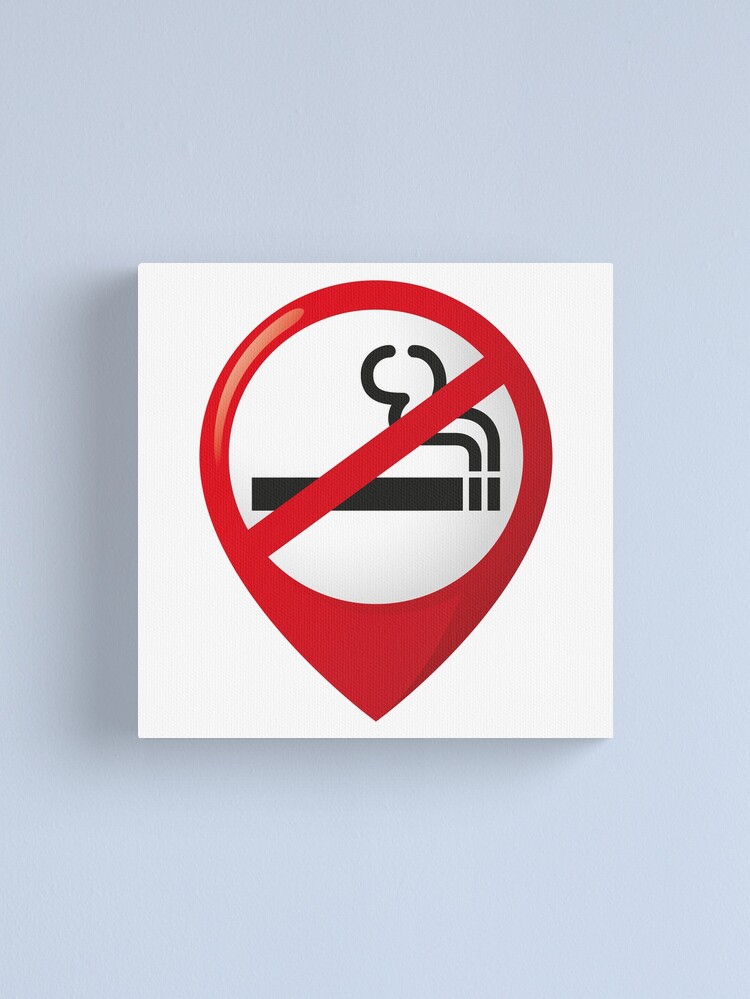 Lienzo for Sale con la obra «Ícono de pictograma, pin de ubicación del área  para no fumadores, no fumar. Ideal para catálogos, newsletters y material  institucional» de LucianoCosmo