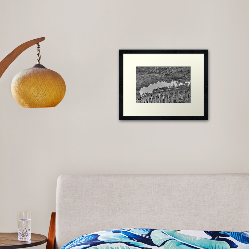 The Jacobite Steam Train, Glenfinnan Viaduct, Scotland. Framed Art Print