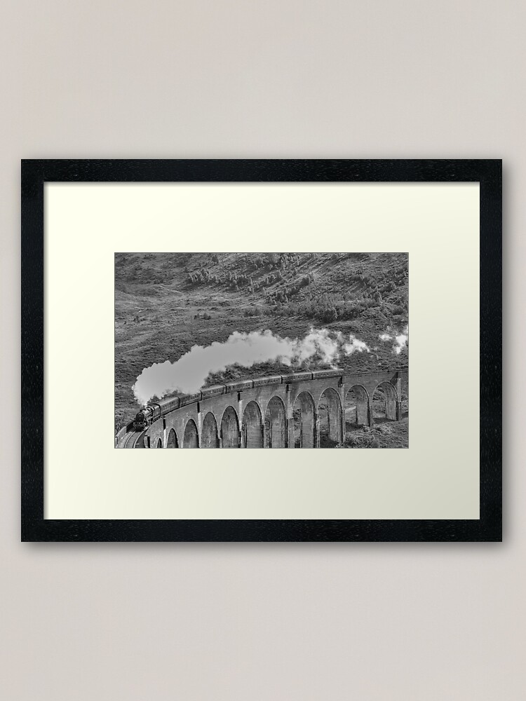 Alternate view of The Jacobite Steam Train, Glenfinnan Viaduct, Scotland. Framed Art Print