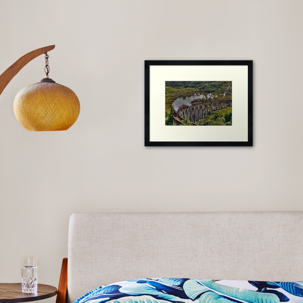 The Jacobite Steam Train, Glenfinnan Viaduct, Scotland. Framed Art Print