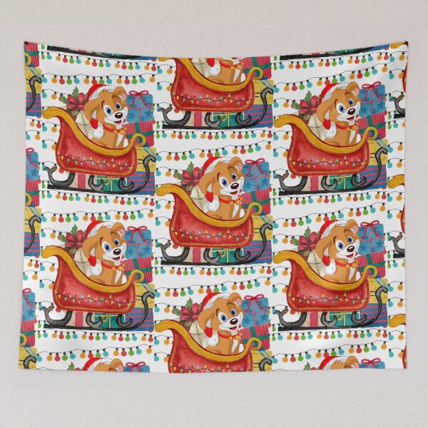 Item preview, Christmas Chronicles - Happy Dog Sleigh Gifts Fiesta designed and sold by ttsayt1earth.