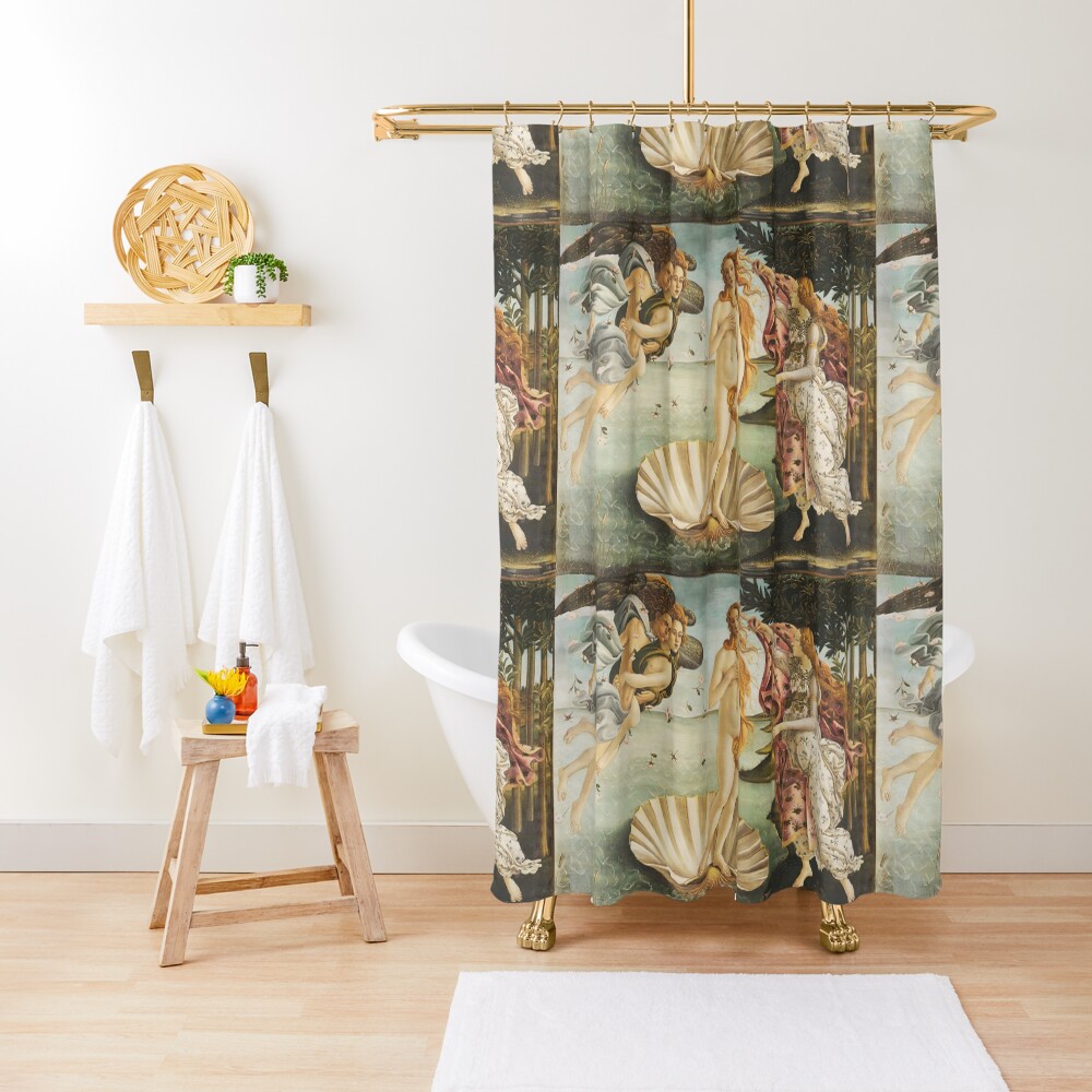 VENUS. The Birth of Venus, 1486, Sandro Botticelli. Shower Curtain