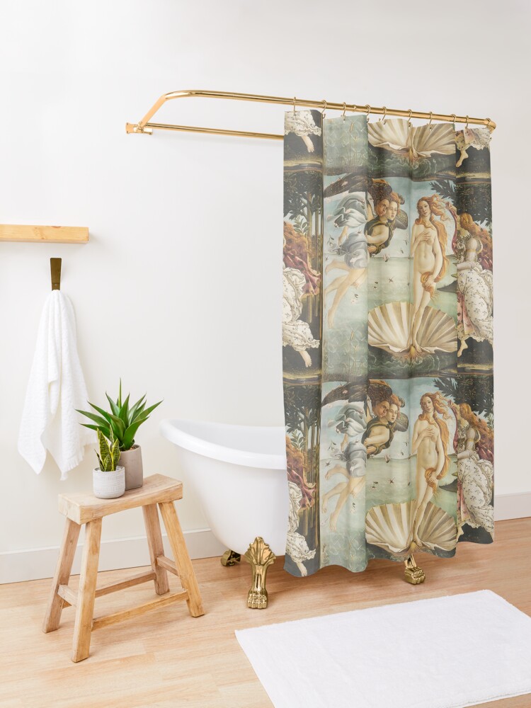 Alternate view of VENUS. The Birth of Venus, 1486, Sandro Botticelli. Shower Curtain