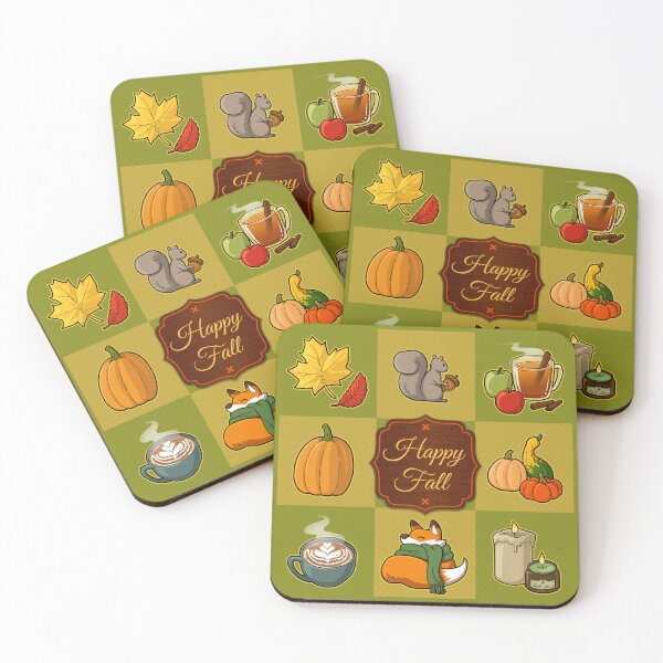 Item preview, Happy Fall grid (green apple) designed and sold by JadedSketch.