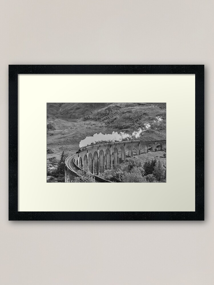 Alternate view of The Jacobite Steam Train, Glenfinnan Viaduct, Scotland. Framed Art Print
